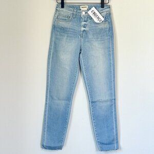 NWT L'AGENCE El Matador Raw Hem Crop Slim Blue Jeans in Dev - Size 25